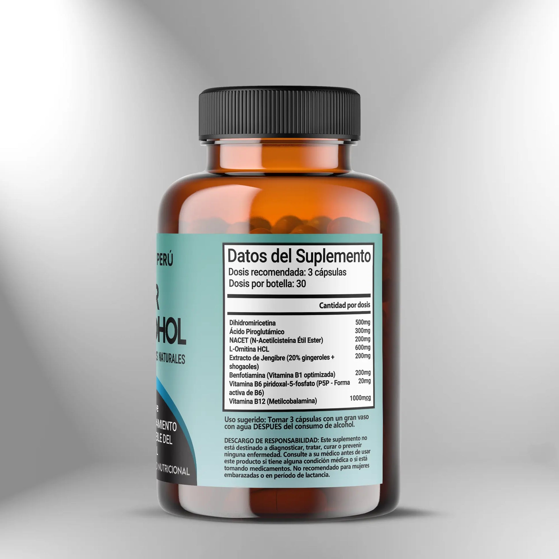 Protector Anti-Alcohol - 90 cápsulas Nootrópicos Perú