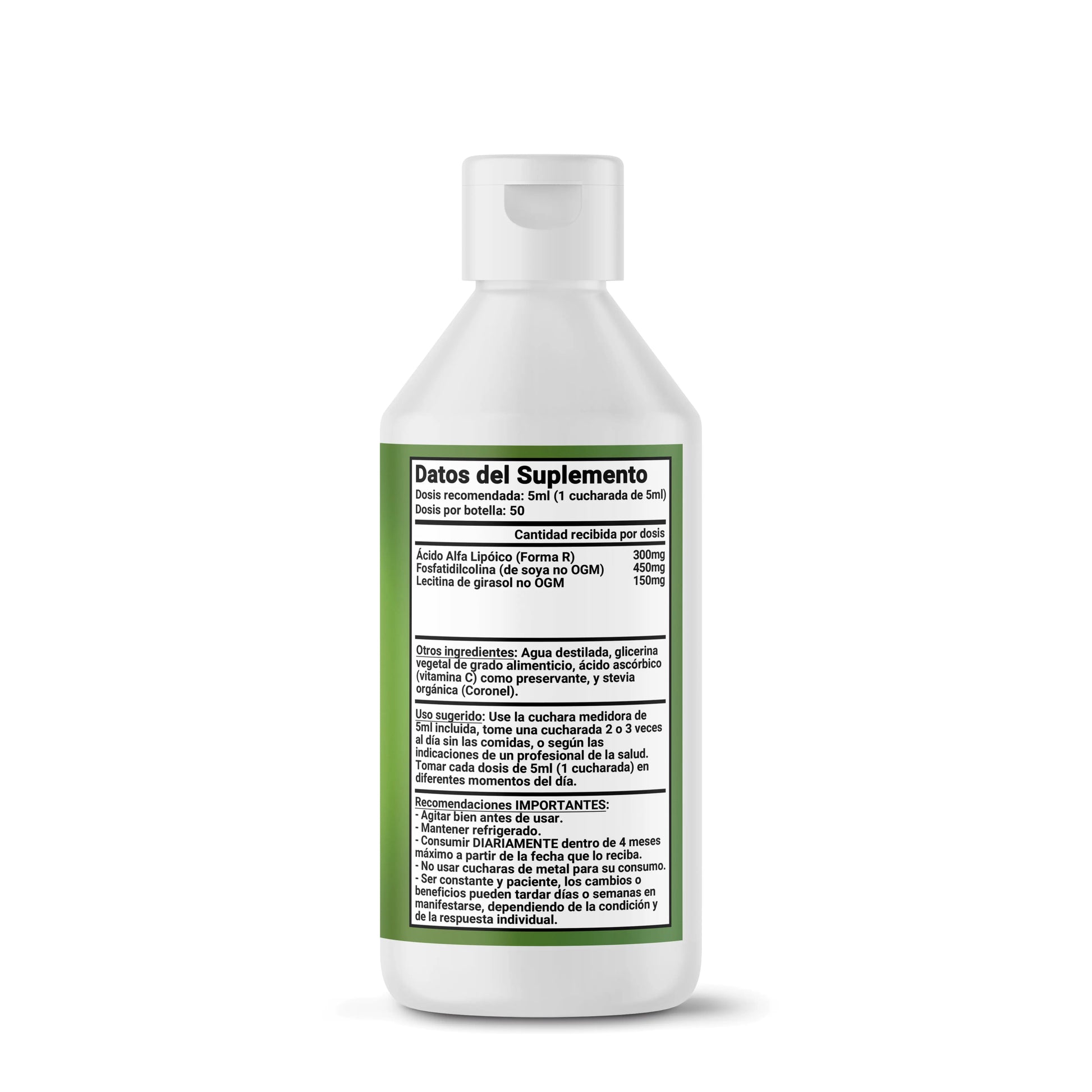 Ácido Alfa Lipóico (R) Liposomal (300mg x 5ml) - 250ml (50 dosis) Nootrópicos Perú