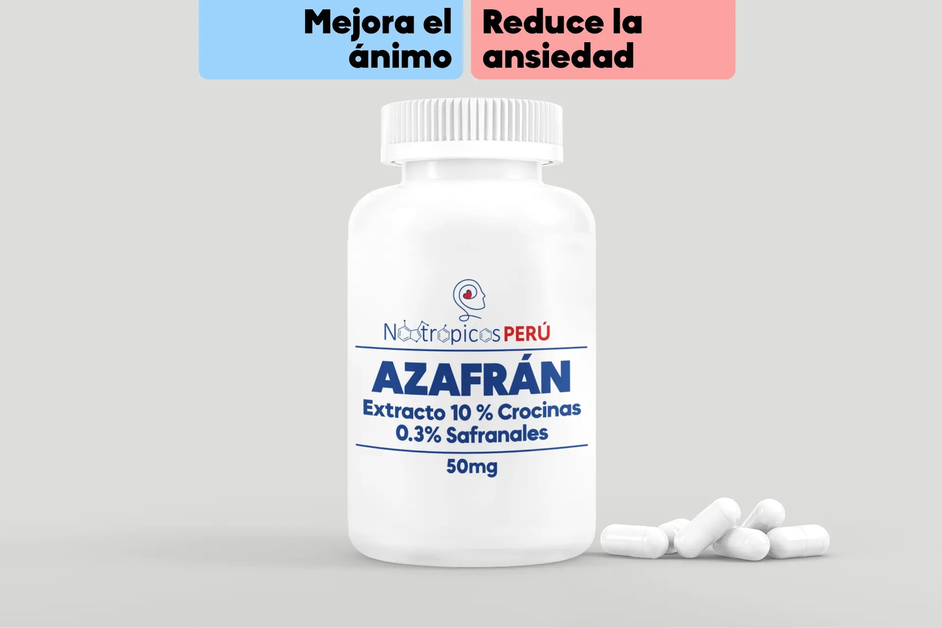 Azafrán 50mg (Extracto 10% Crocinas) - 100 cápsulas Nootrópicos Perú