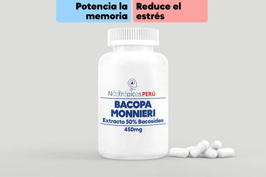 Bacopa Monnieri 450mg (extracto 50% Bacosides) - 100 cápsulas Nootrópicos Perú