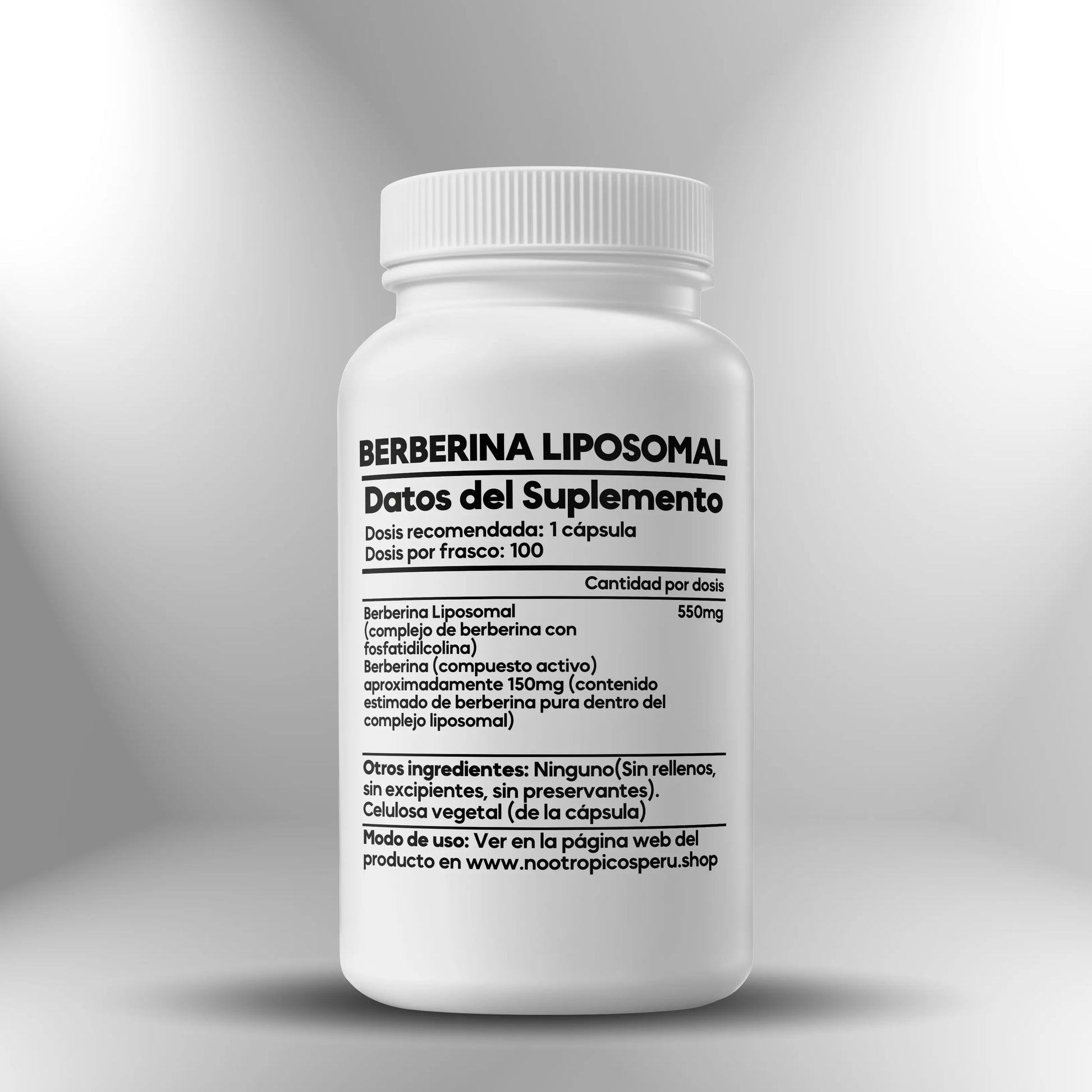 Berberina Liposomal 550mg - 100 cápsulas Nootrópicos Perú
