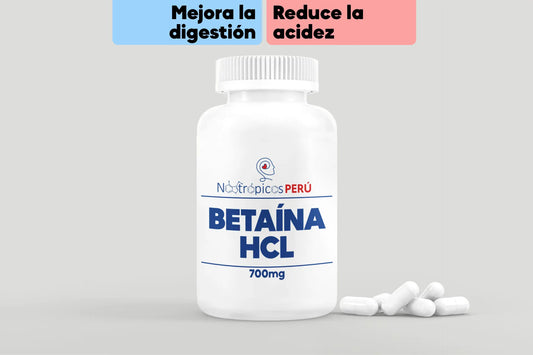Betaína HCL (Clorhidrato) 700mg - 100 cápsulas Nootrópicos Perú