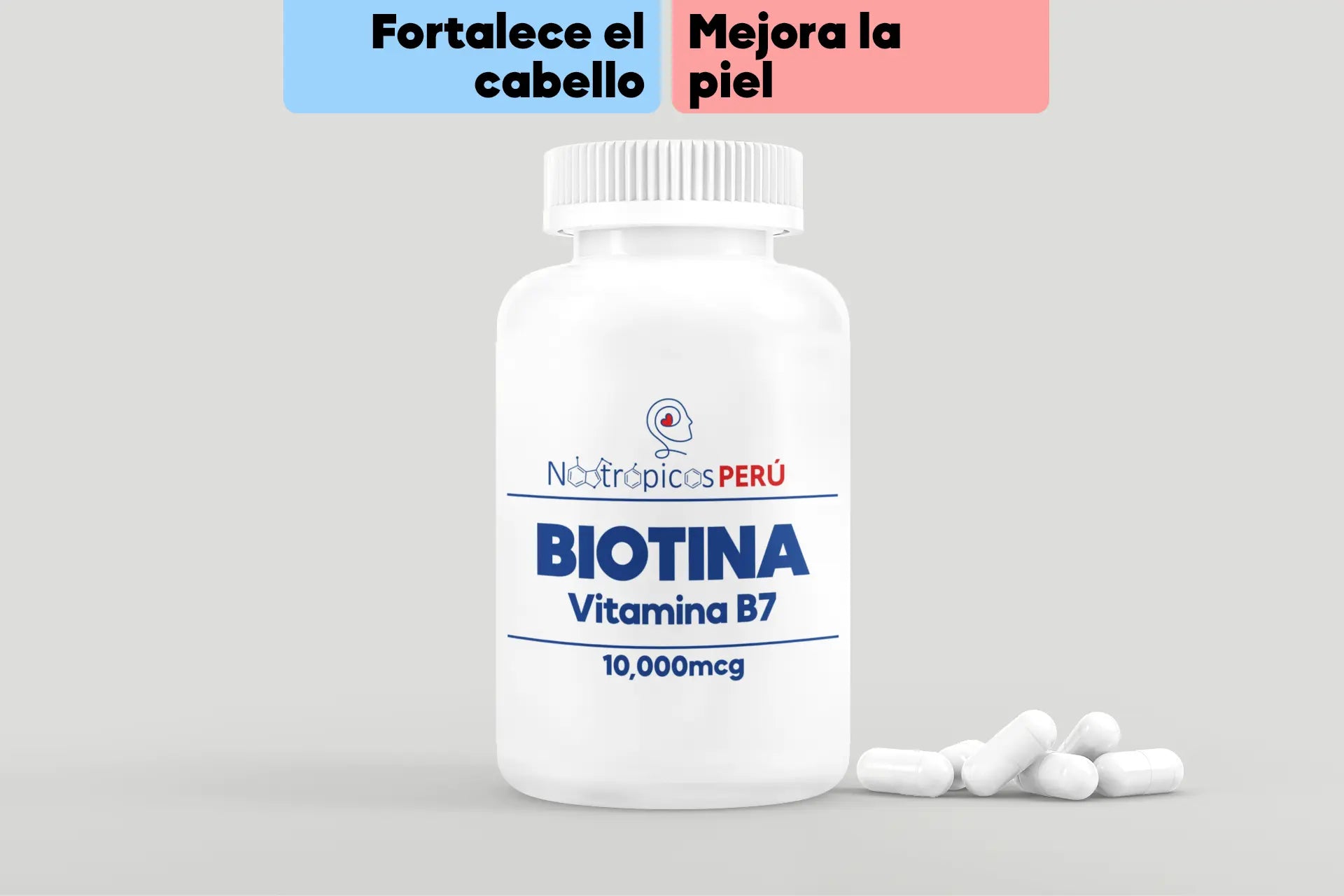 Biotina (Vitamina B7) 10,000mcg - 100 cápsulas Nootrópicos Perú