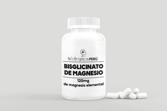 Bisglicinato de Magnesio 120mg (Magnesio elemental) - 100 cápsulas Nootrópicos Perú