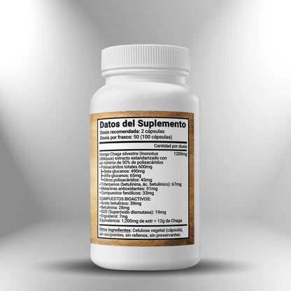 Chaga (extracto 50% polisacáridos) 600mg ► 100 cápsulas Sagrada Microdosis
