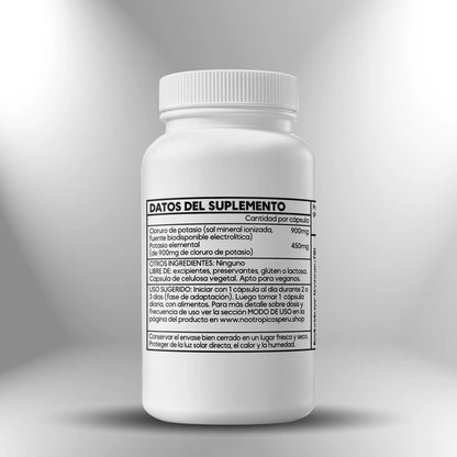 Cloruro de potasio 450mg (Potasio elemental) - 100 cápsulas Nootrópicos Perú