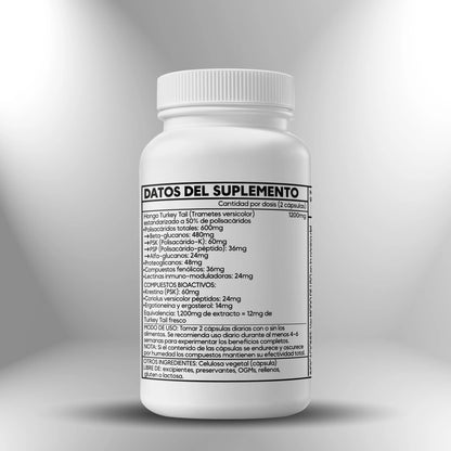 Cola de Pavo o Turkey Tail (50% extracto de polisacáridos) 600 mg ►100 cápsulas - Nootrópicos Perú