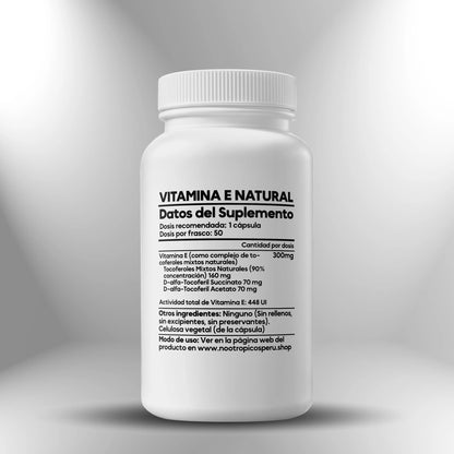 Complejo de Vitamina E natural 448UI - 50 cápsulas Nootrópicos Perú