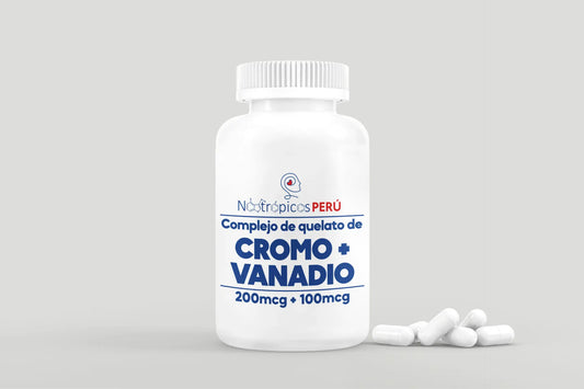 Cromo + Vanadio (200mcg + 100mcg) - 100 cápsulas Nootrópicos Perú