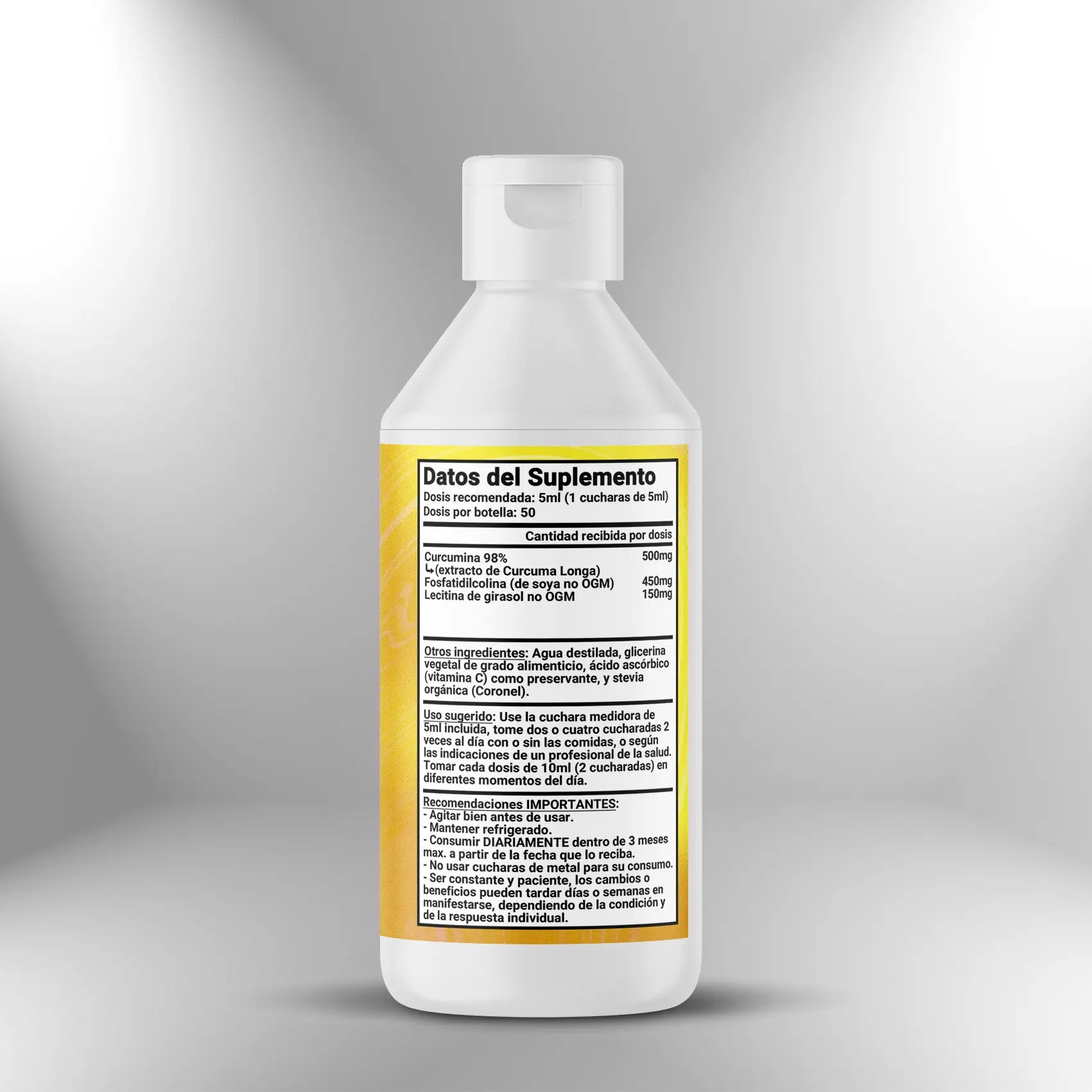 Curcumina Liposomal (500mg x 5ml) - 250ml Nootrópicos Perú