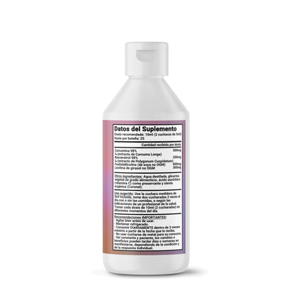 Curcumina + Resveratrol Liposomales (500mg + 250mg x 10ml) - 250ml (25 dosis) Nootrópicos Perú