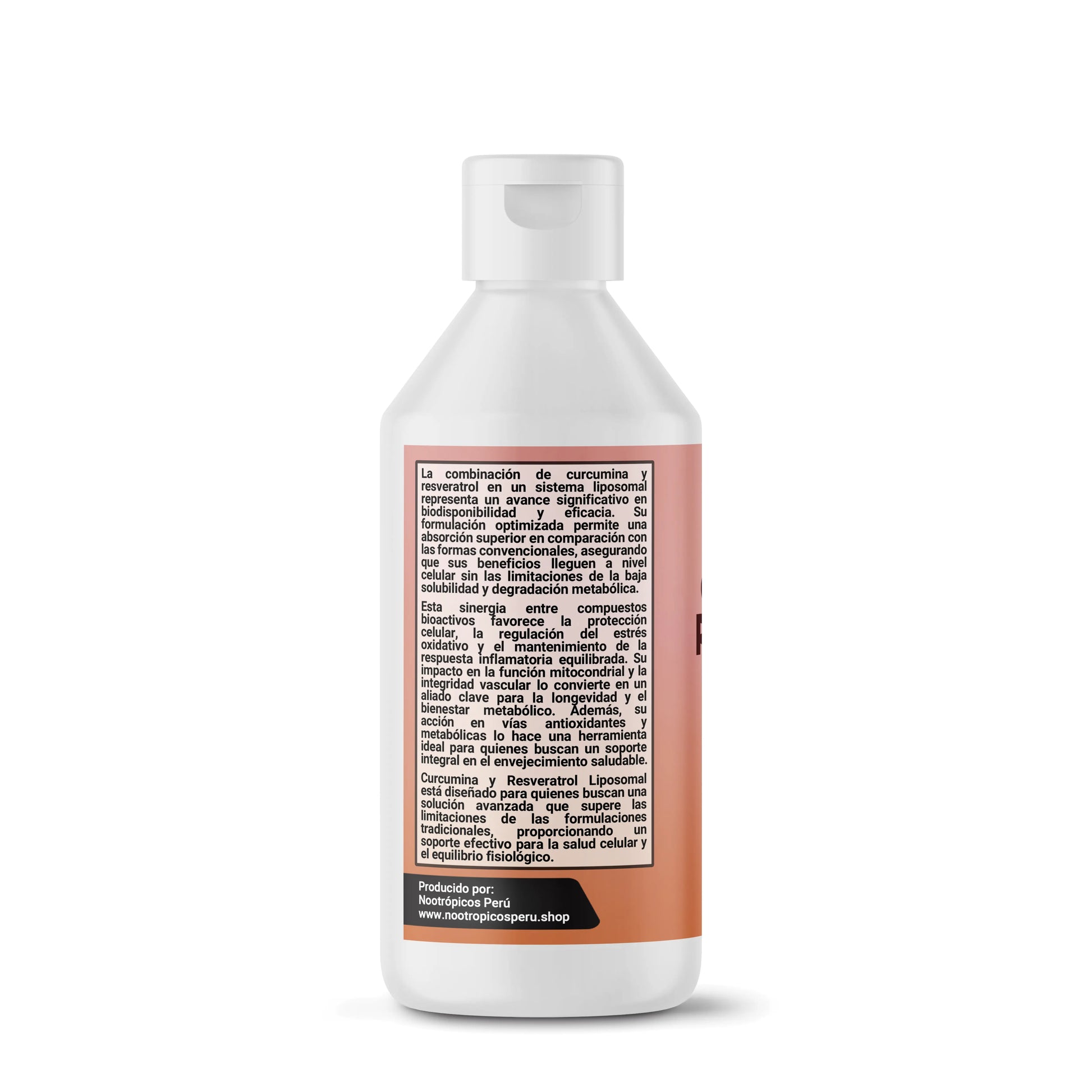 Curcumina + Resveratrol Liposomales (500mg + 250mg x 10ml) - 250ml (25 dosis) Nootrópicos Perú