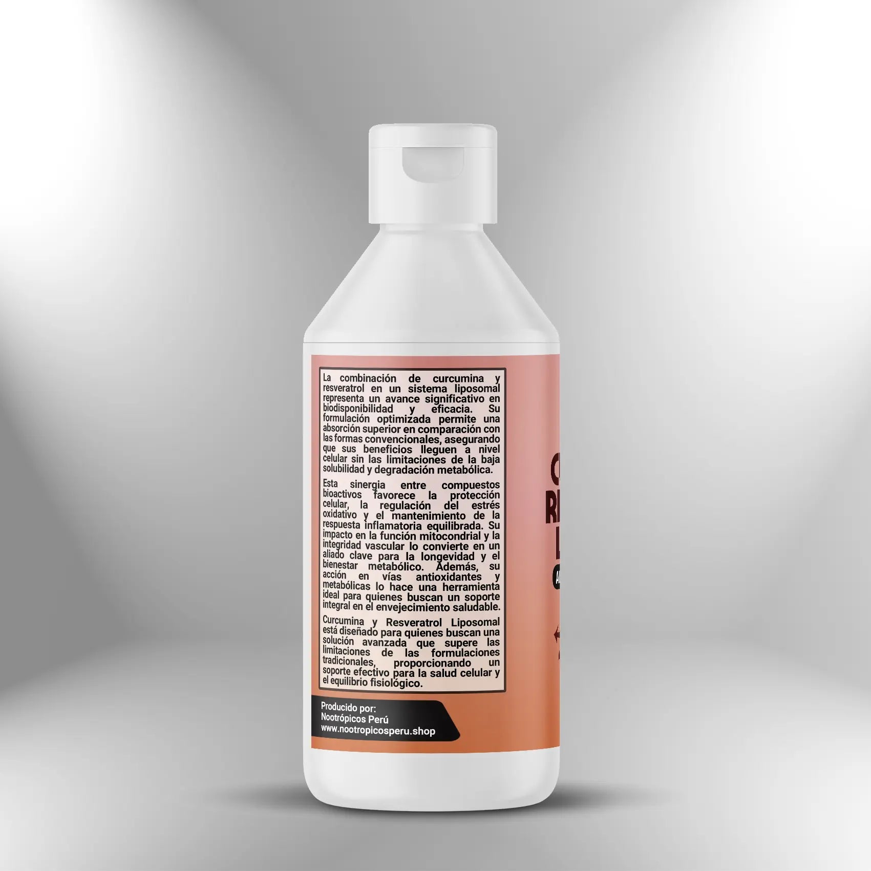 Curcumina + Resveratrol Liposomales (500mg + 250mg x 10ml) - 250ml (25 dosis) Nootrópicos Perú