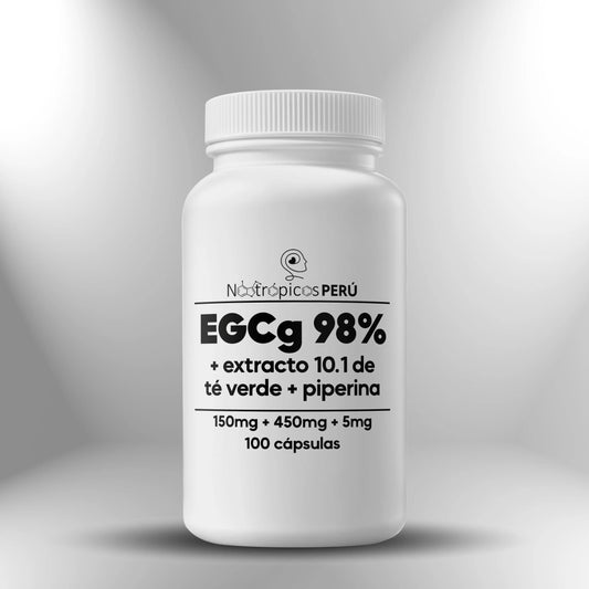 EGCg 98% + extracto 10.1 de té verde + piperina (150mg + 450mg + 5mg) - 100 cápsulas