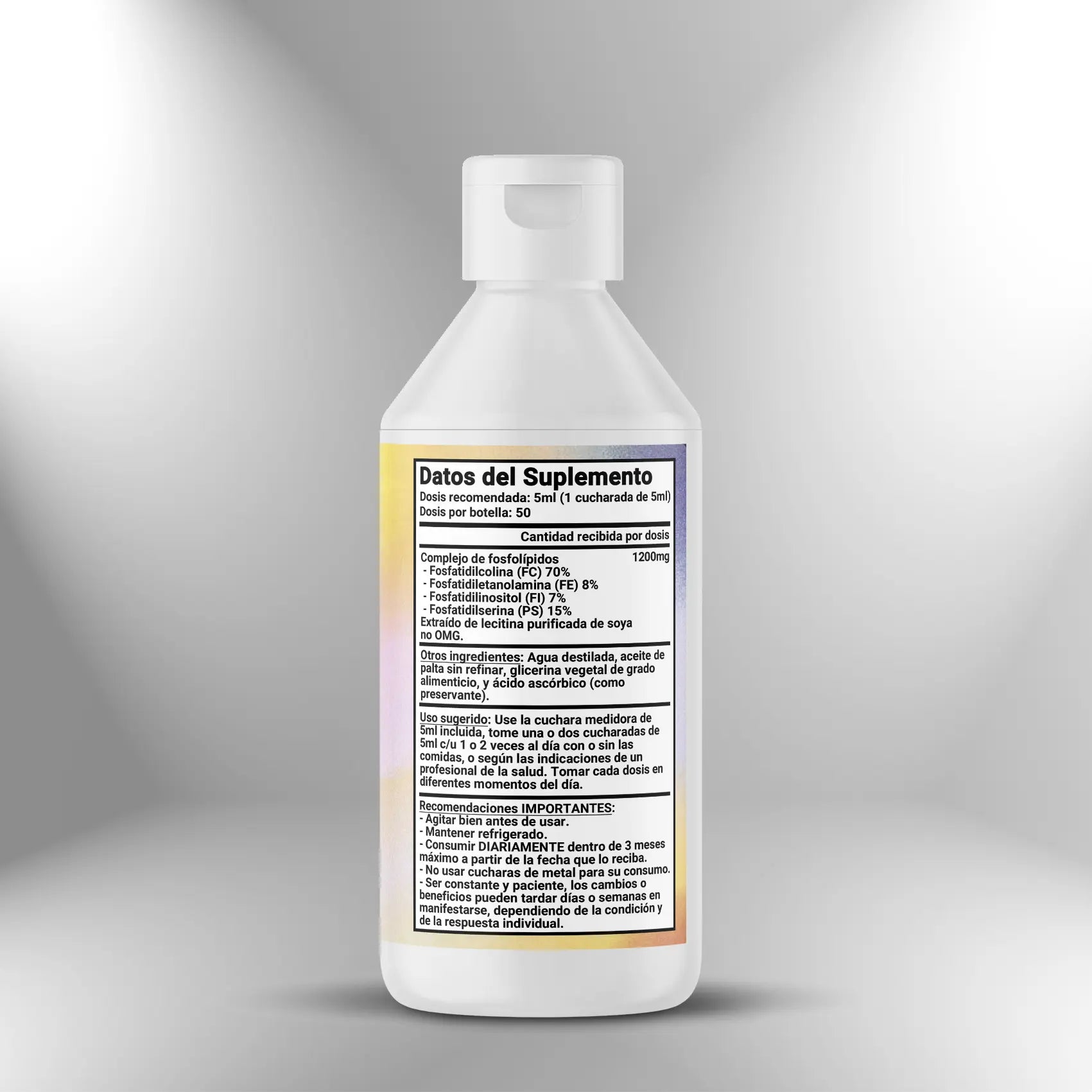 FC - Fosfatidilcolina (Complejo de fosfolípidos) 1200mg - 50 dosis Nootrópicos Perú