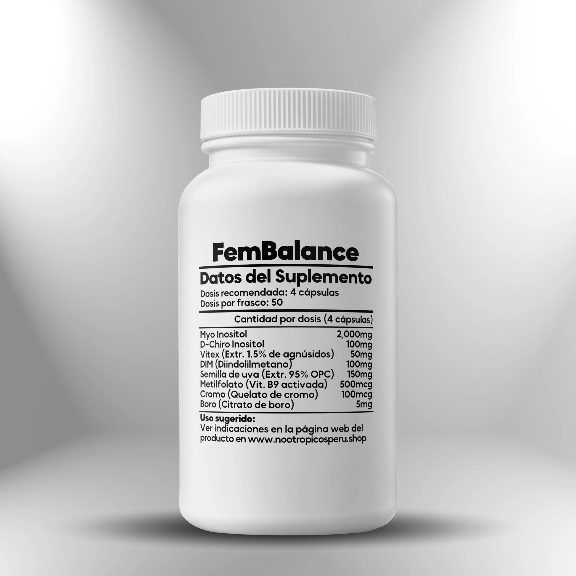 FemBalance - Equilibrio hormonal para la mujer - 100 cápsulas Nootrópicos Perú