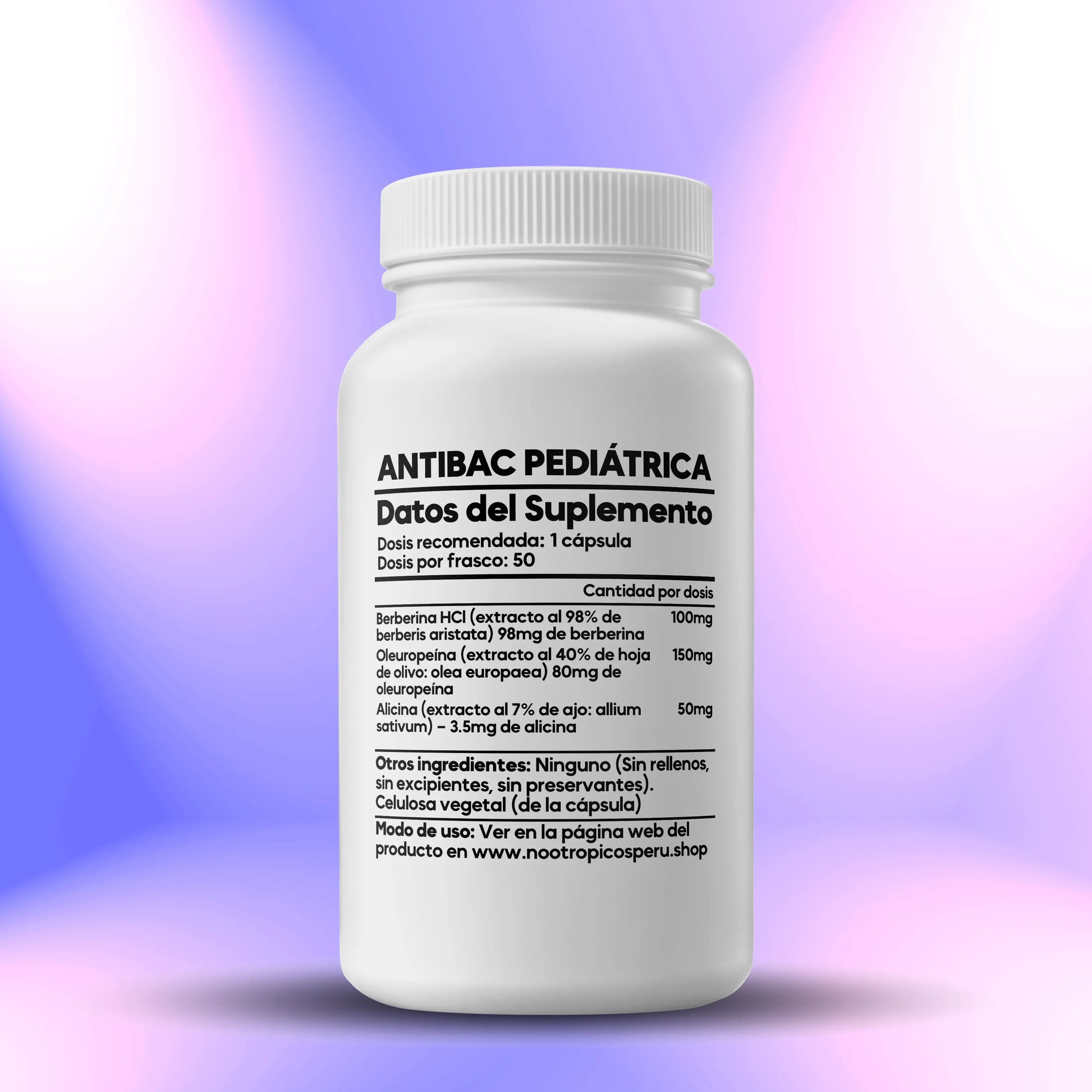 Fórmula Pediátrica AntiBac Natural ► 50 cápsulas Nootrópicos Perú