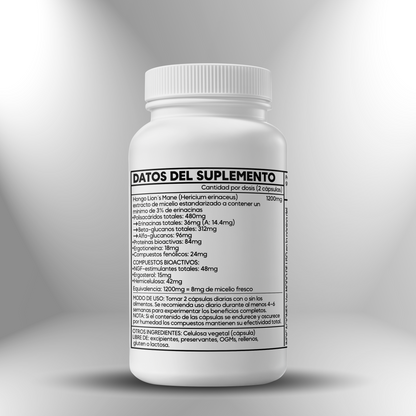 Lion's Mane (extracto de micelio de Melena de León) 600mg ► 100 cápsulas