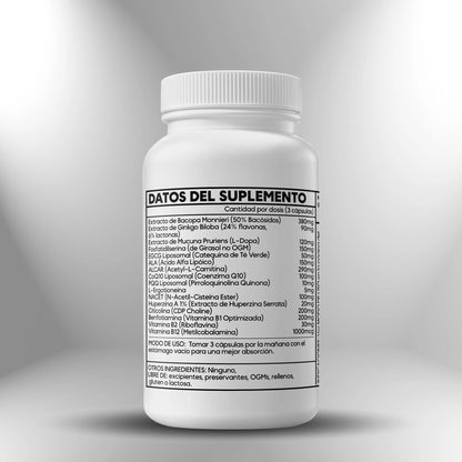 MemoriaPlus (Fórmula nutricional  para la memoria) ► 100 cápsulas Nootrópicos Perú