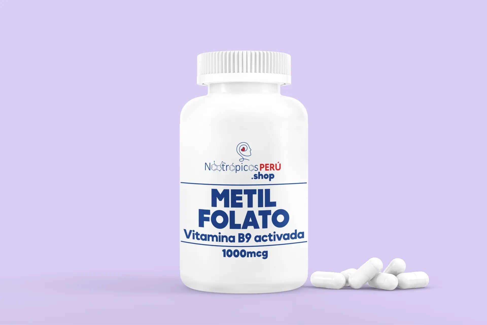 Metilfolato (Vitamina B9 Activada) 1000mcg - 100 cápsulas Nootrópicos Perú