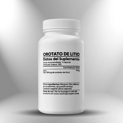 Orotato de Litio 5mg - 100 cápsulas Nootrópicos Perú
