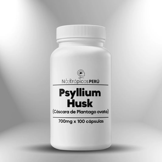 Psyllium Husk (Cáscara de Plantago ovata) 700 mg - 100 cápsulas Nootrópicos Perú