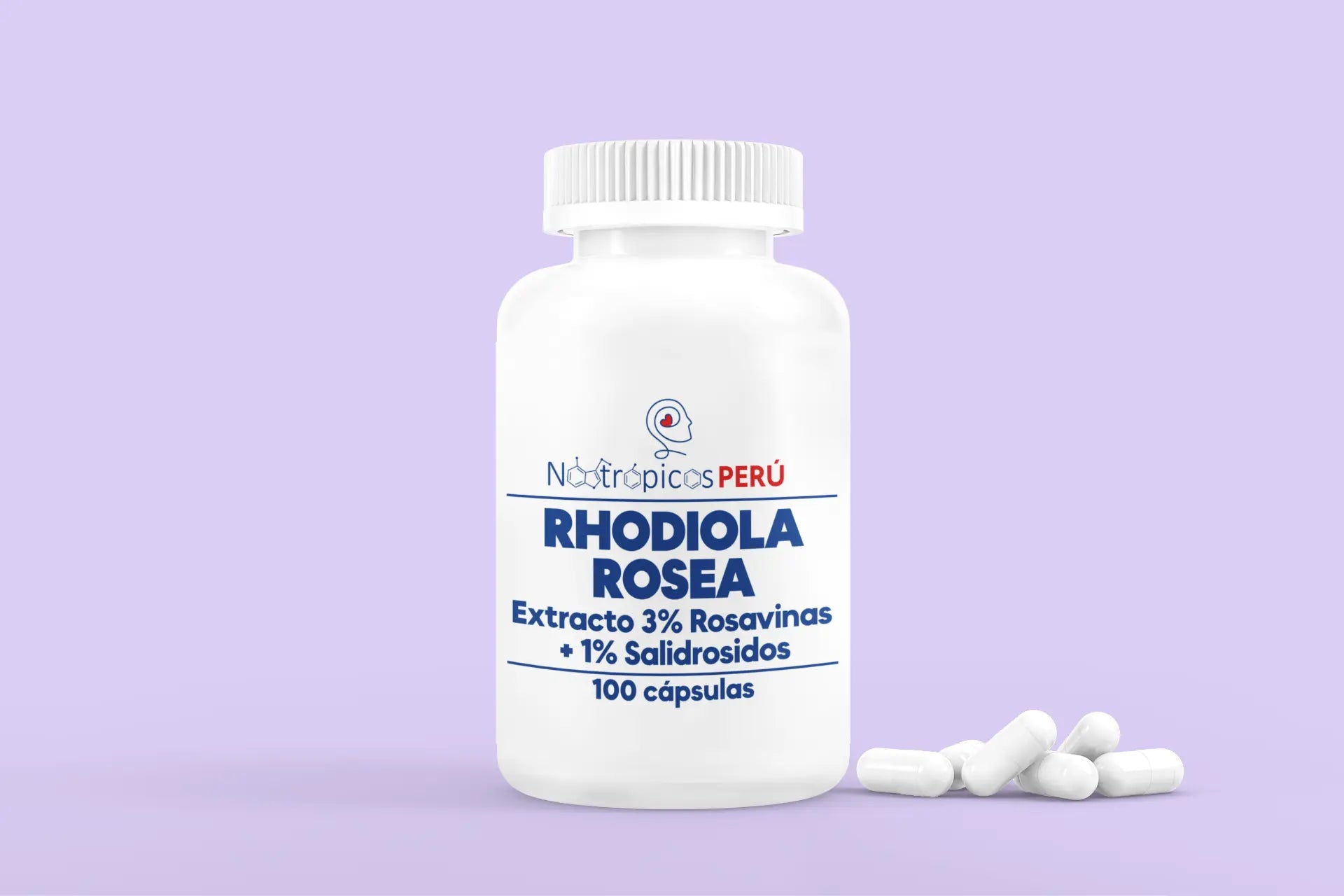 Rhodiola Rosea (Extracto 3% Rosavinas  + 1% Salidrosidos) 250mg - 100 cápsulas Nootrópicos Perú