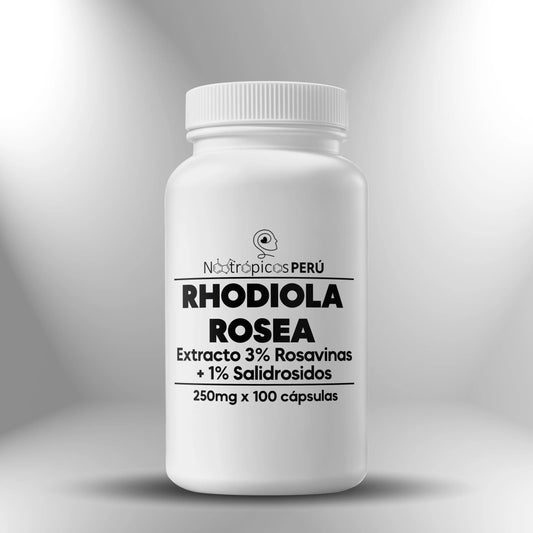 Rhodiola Rosea (Extracto 3% Rosavinas + 1% Salidrosidos) 250mg - 100 cápsulas Nootrópicos Perú