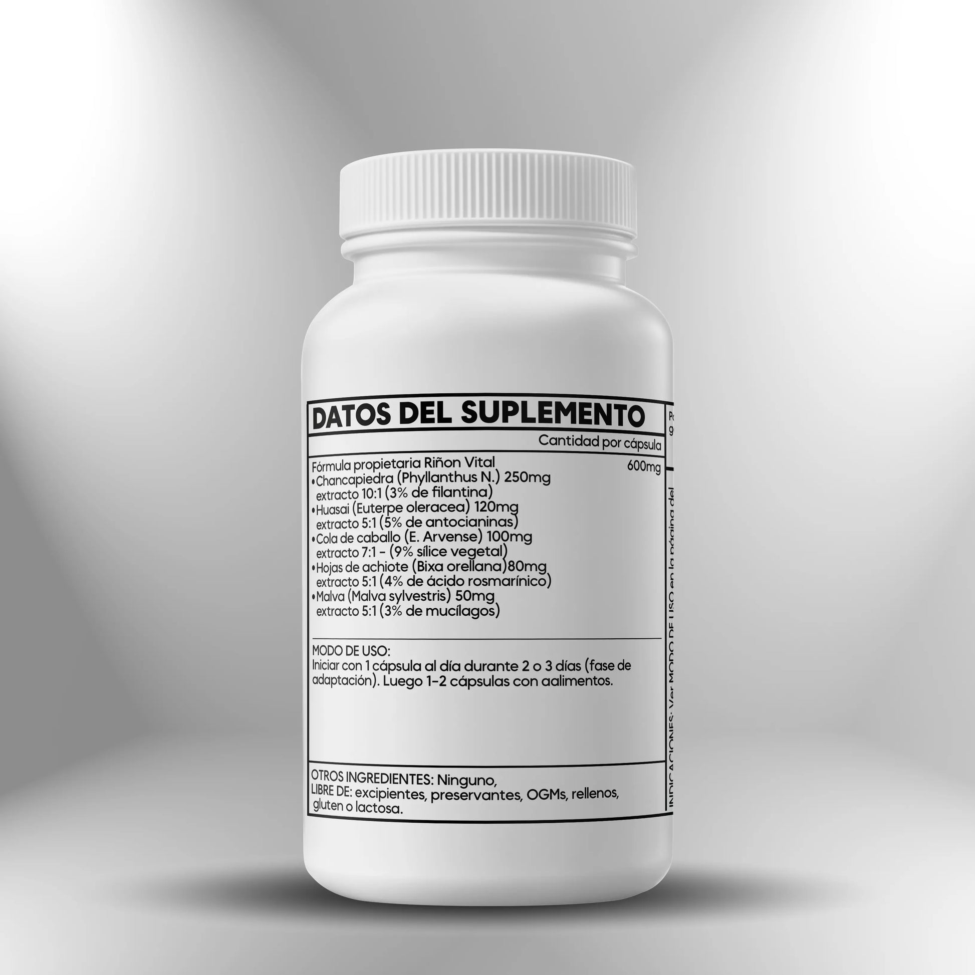 RiñonVital (Fórmula con extracto de Chancapiedra y otros botánicos) - 100 cápsulas - Nootrópicos Perú