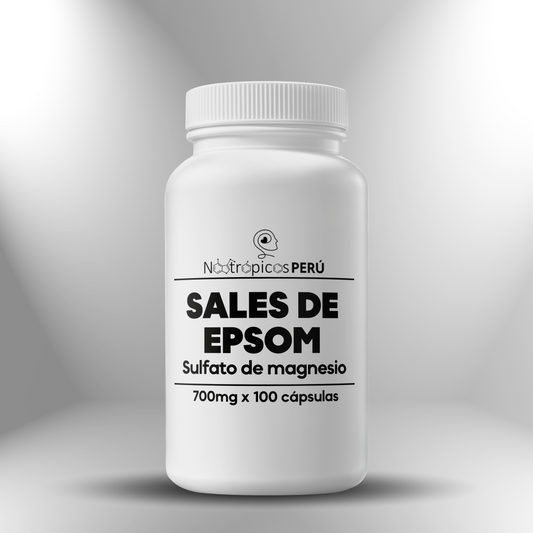 Sais de Epsom (sulfato de magnésio) 700 mg - 100 cápsulas 