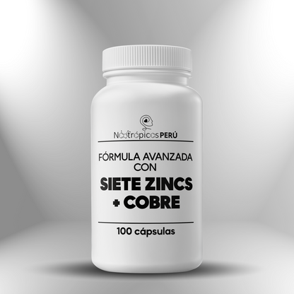 Siete Zincs + Cobre (50mg Zinc elemental) - 100 cápsulas