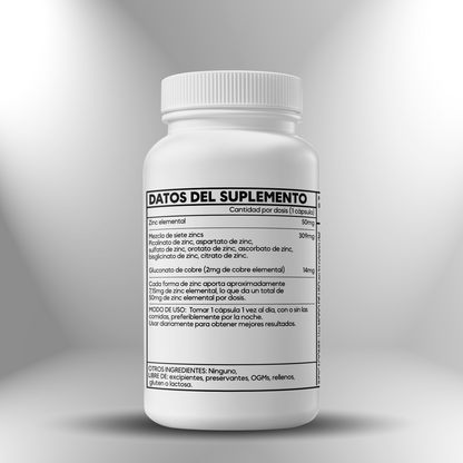 Siete Zincs + Cobre (50mg Zinc elemental) - 100 cápsulas