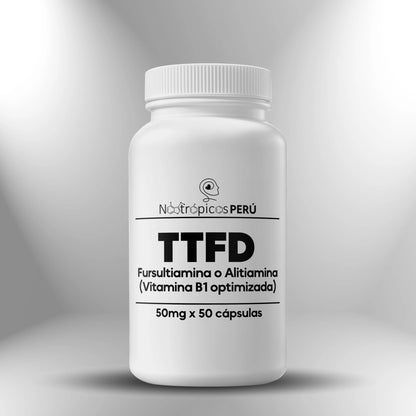 TTFD, Fursultiamina o Alitiamina (Vitamina B1 optimizada) 50mg - 50 cápsulas - Nootrópicos Perú
