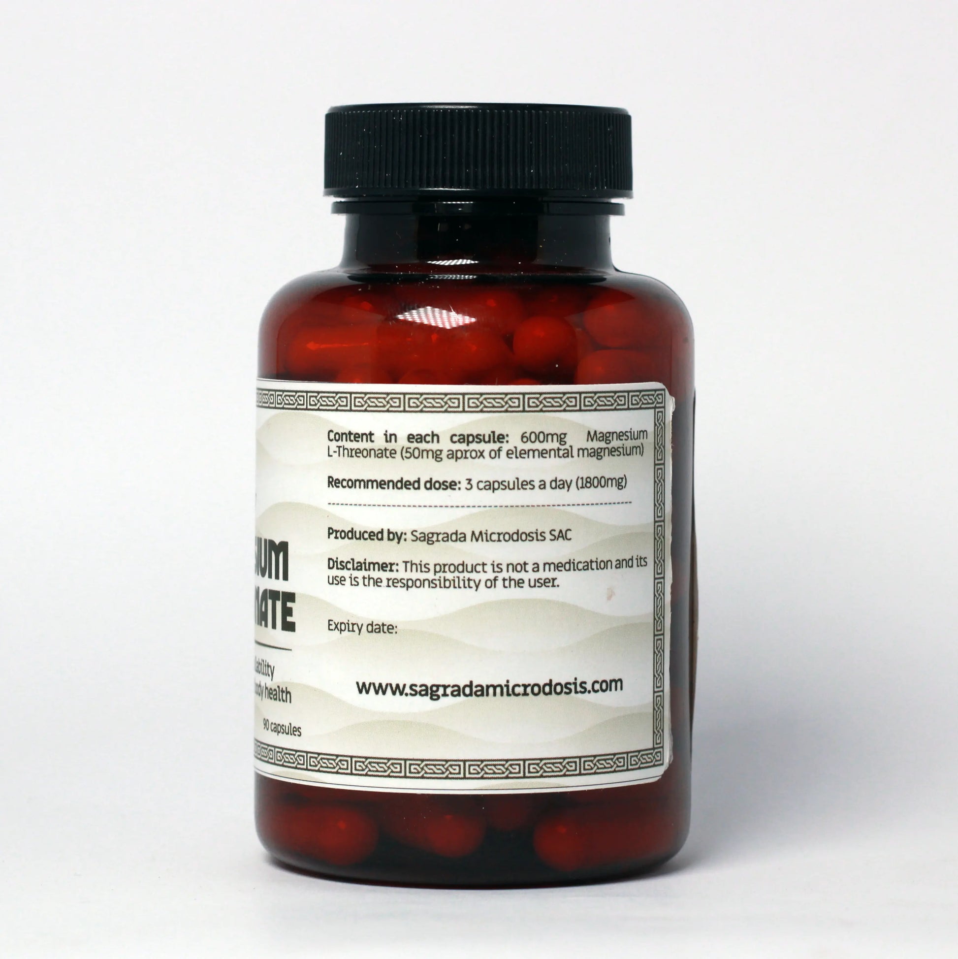 Treonato de Magnesio (Magtein) 600mg - 90 cápsulas Nootrópicos Perú