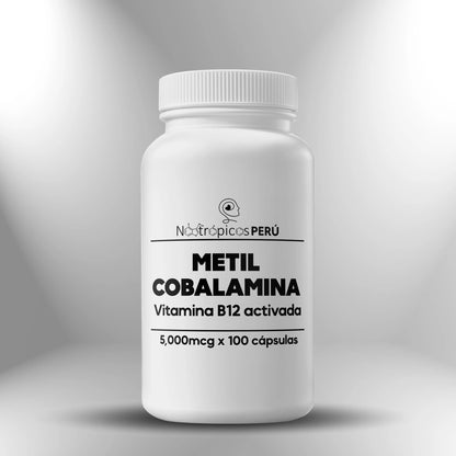 Vitamina B12 (Metilcobalamina) 5000mcg - 100 cápsulas - Nootrópicos Perú