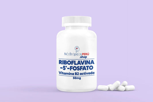 Vitamina B2 Activada (Riboflavina-5-fosfato) 50mg - 100 cápsulas Nootrópicos Perú