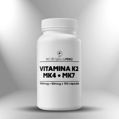 Vitamina K2 (MK4 + MK7) 150mcg - 100 cápsulas Nootrópicos Perú