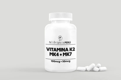 Vitamina K2 (MK4 y MK7) 150mcg - 100 cápsulas Nootrópicos Perú
